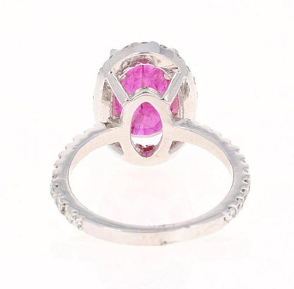 4.87 Ruby Diamond 14 Karat White Gold Engagement GIA Certified Ring