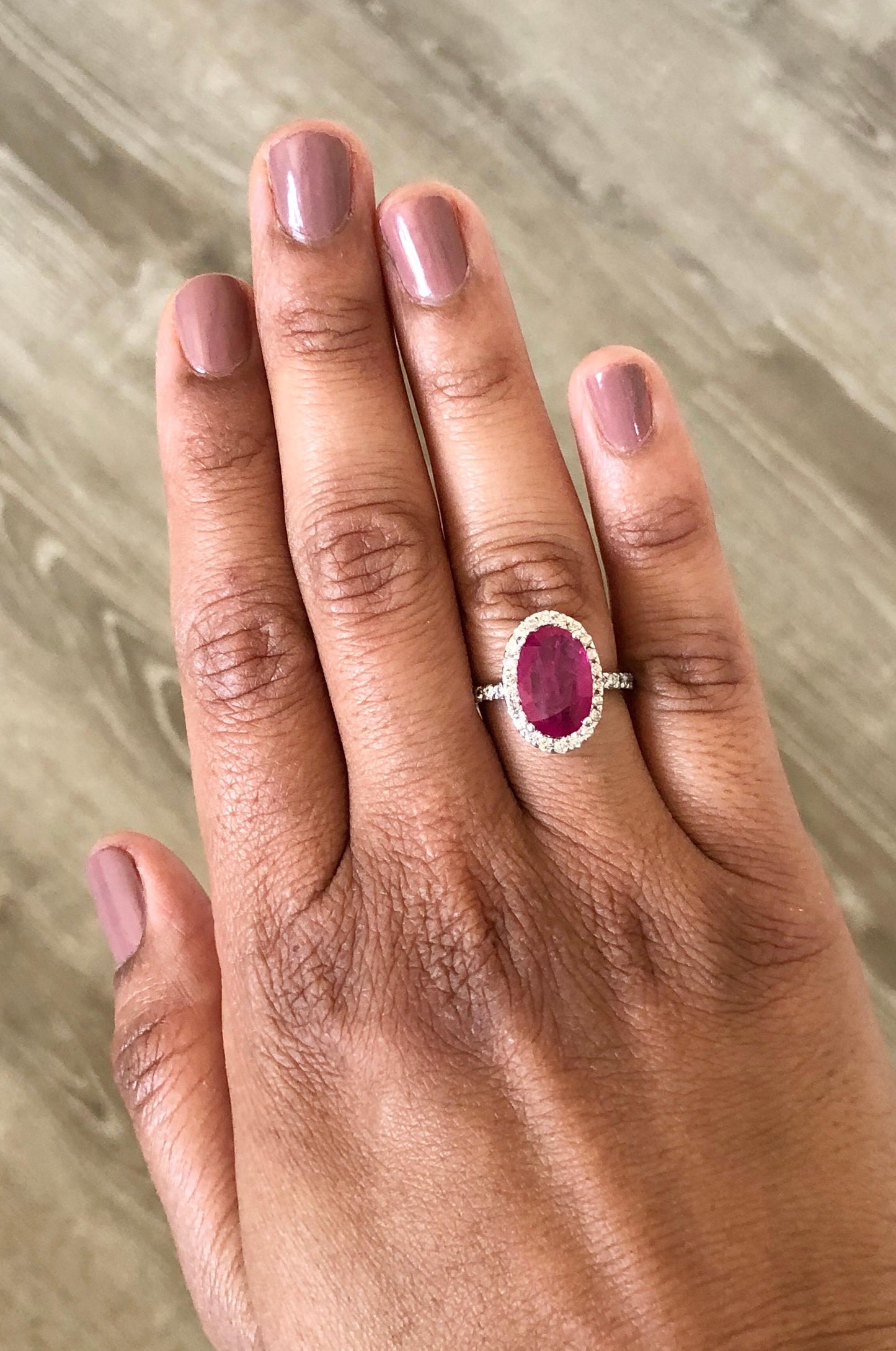 4.87 Ruby Diamond 14 Karat White Gold Engagement GIA Certified Ring