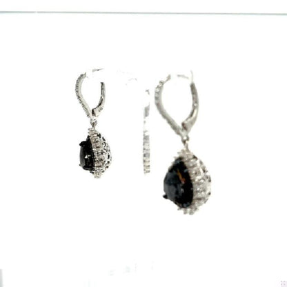 4.99 Carat Black Diamond White Gold Dangle Earrings