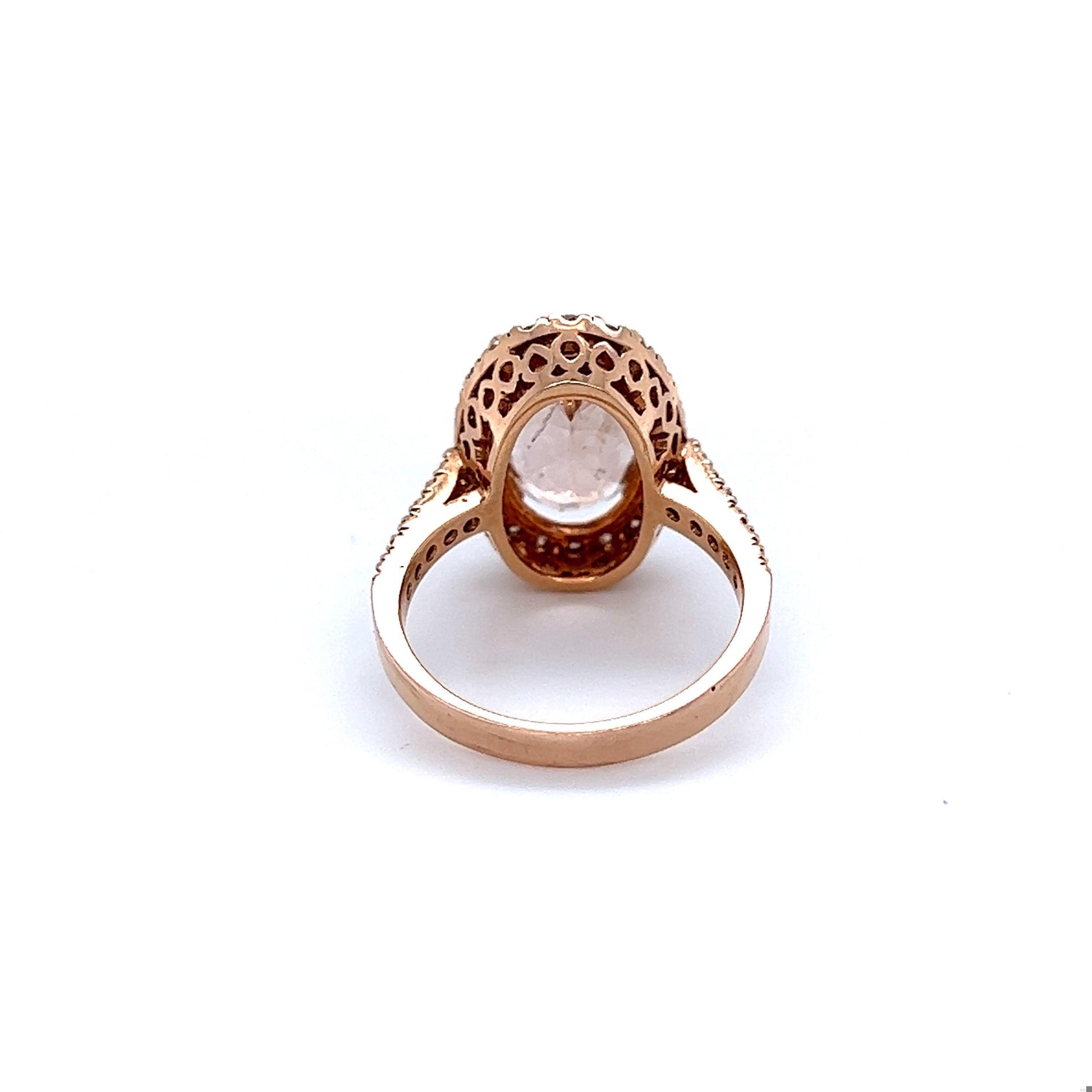 5.00 Carat Morganite Diamond Rose Gold Engagement Ring