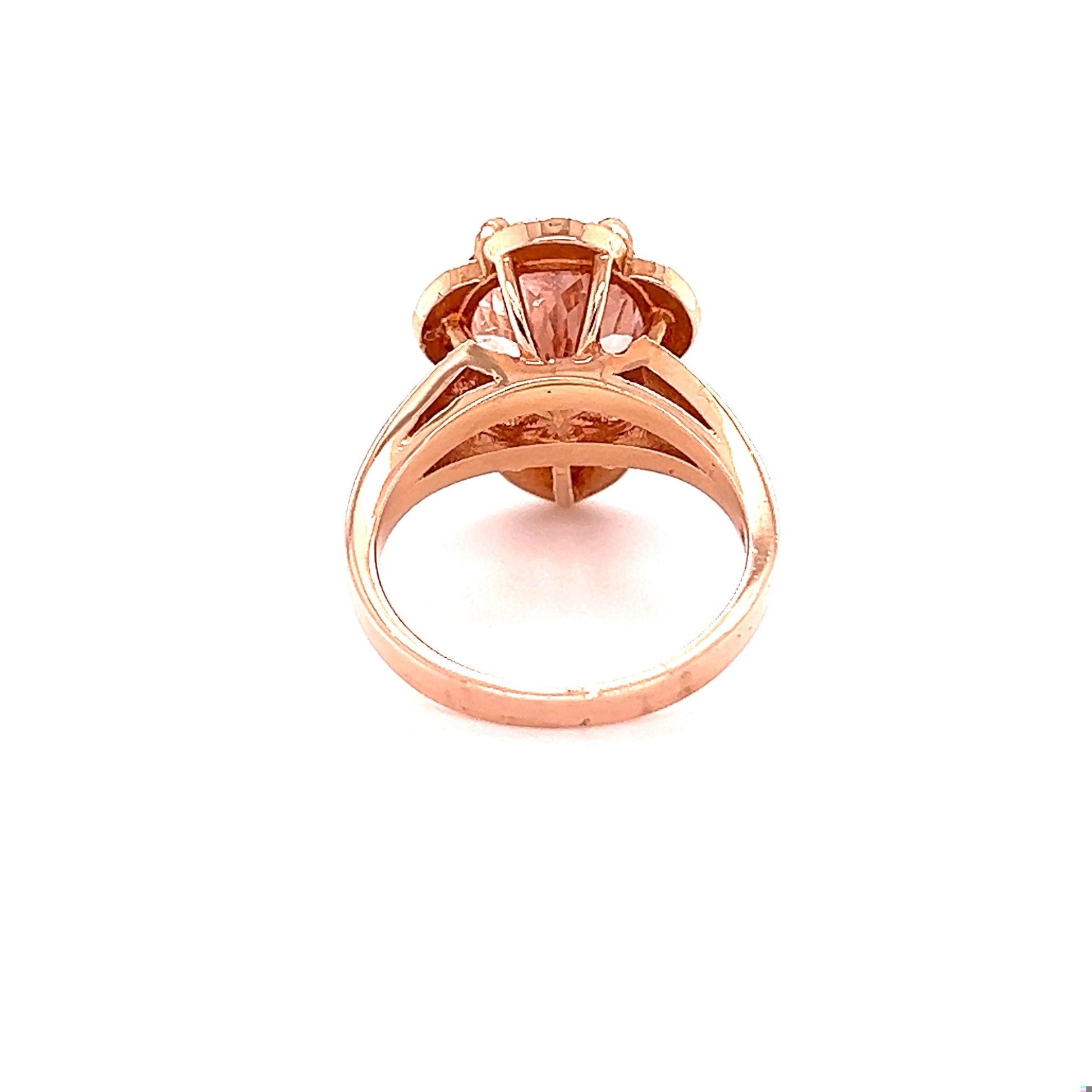 5.01 Carat Morganite Diamond Rose Gold Cocktail Ring