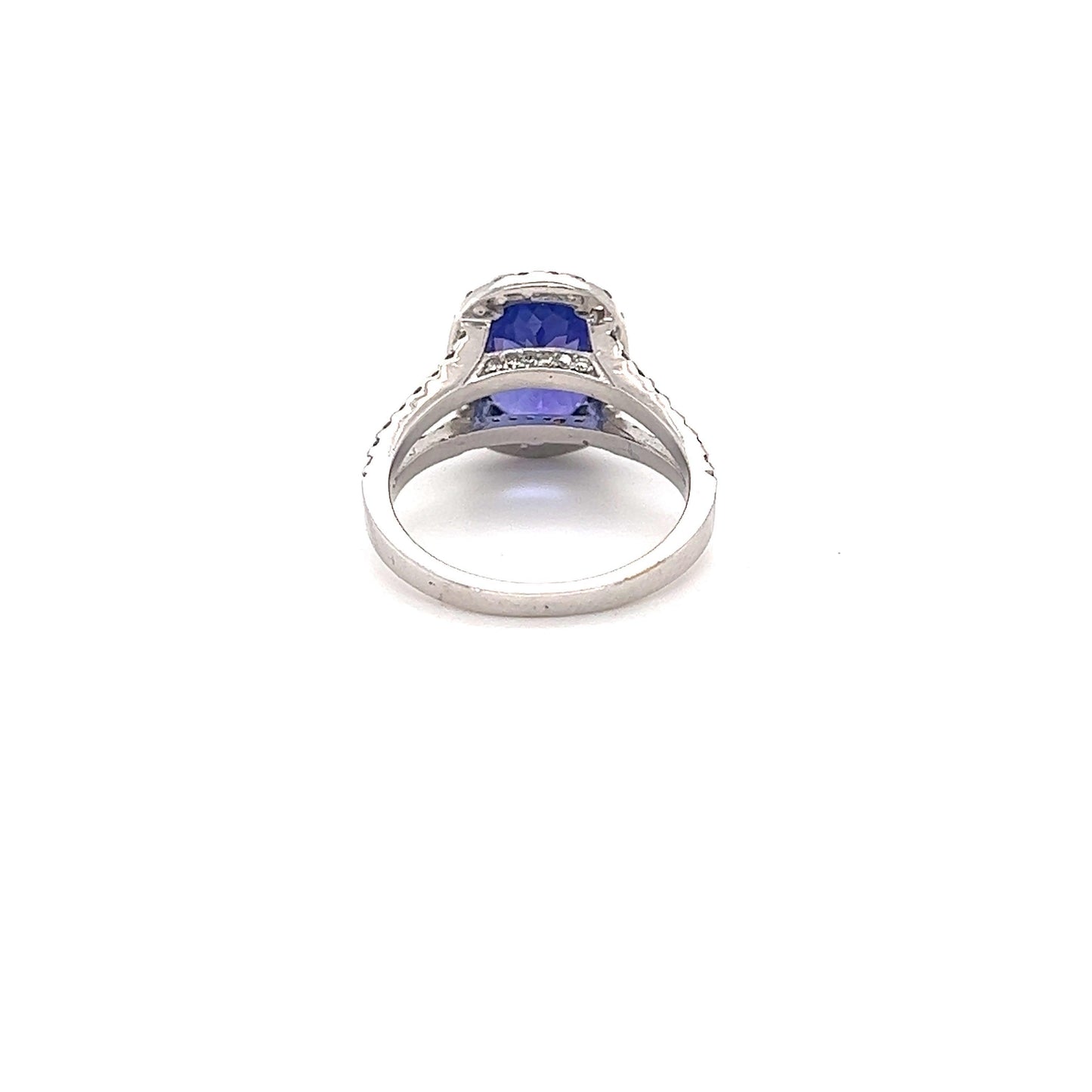5.08 Carat Tanzanite Diamond 14 Karat White Gold Ring