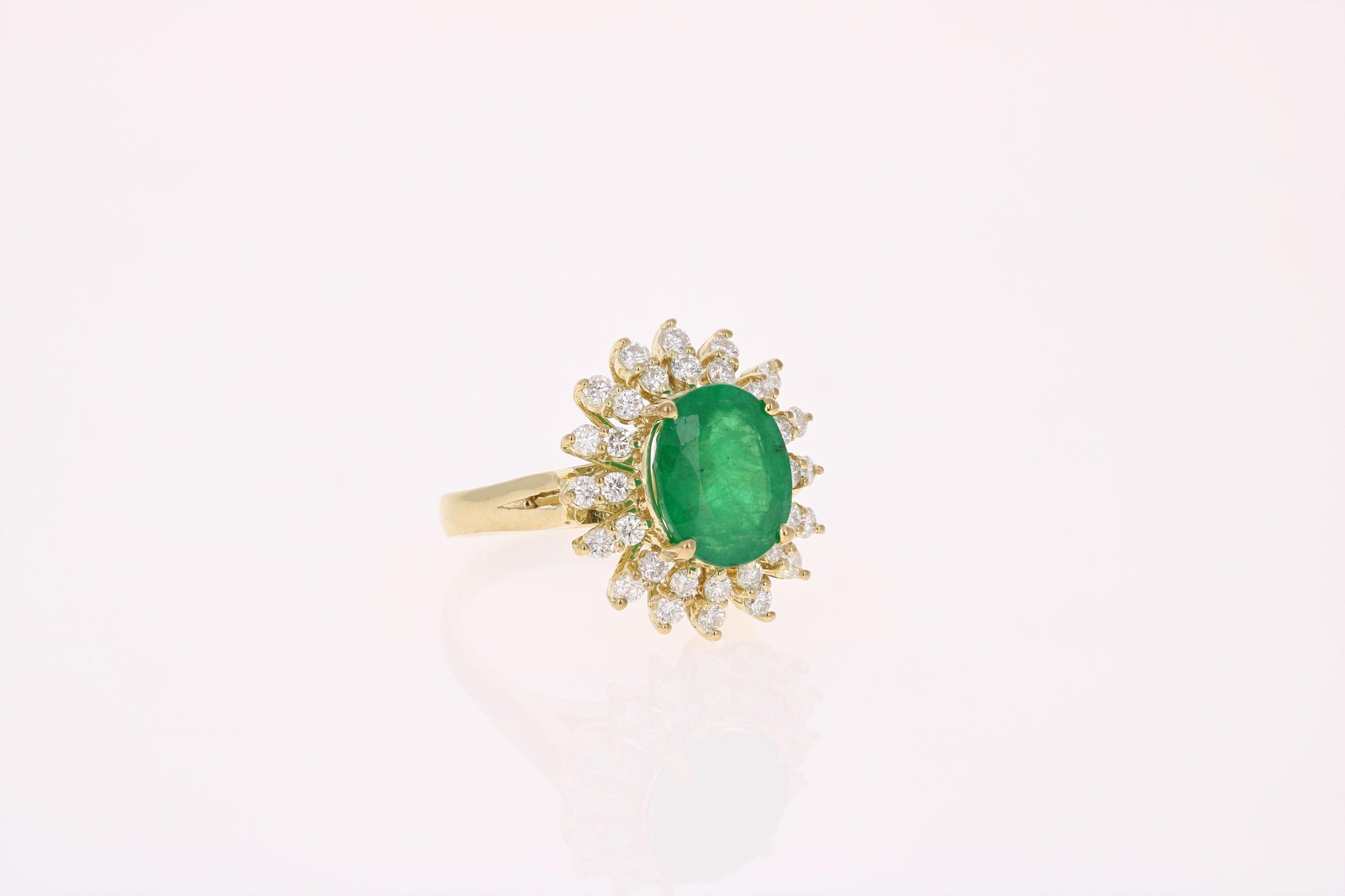 5.18 Carat Emerald Diamond 18 Karat Yellow Gold Cocktail Ring