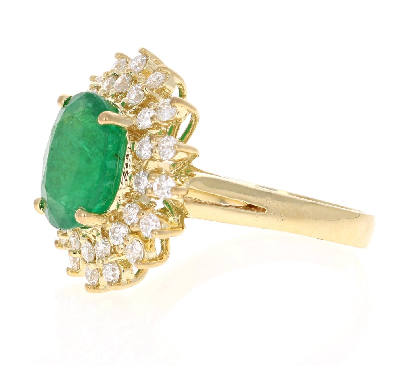 5.18 Carat Emerald Diamond 18 Karat Yellow Gold Cocktail Ring