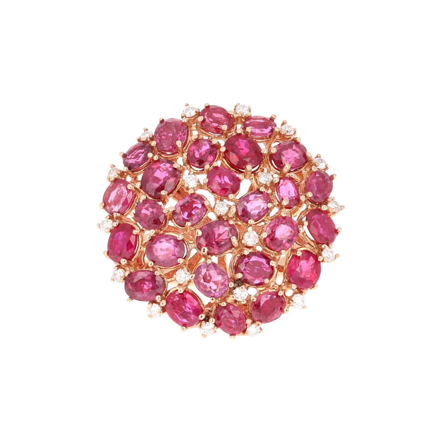 6.03 Carat Ruby Diamond 14 Karat Rose Gold Cocktail Ring