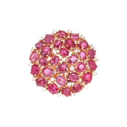 6.03 Carat Ruby Diamond 14 Karat Rose Gold Cocktail Ring