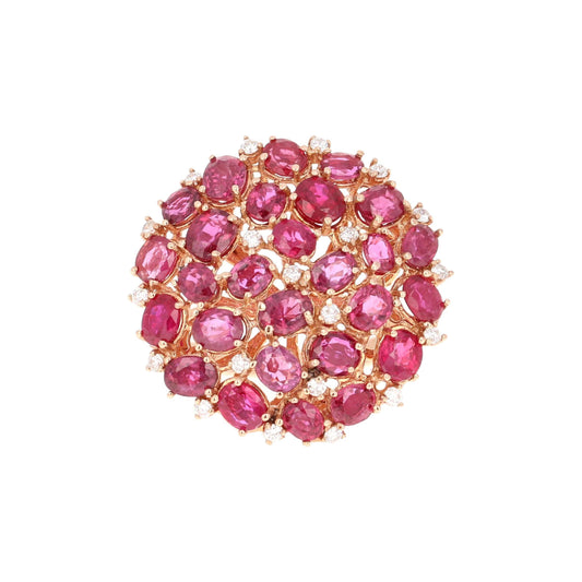 6.03 Carat Ruby Diamond 14 Karat Rose Gold Cocktail Ring