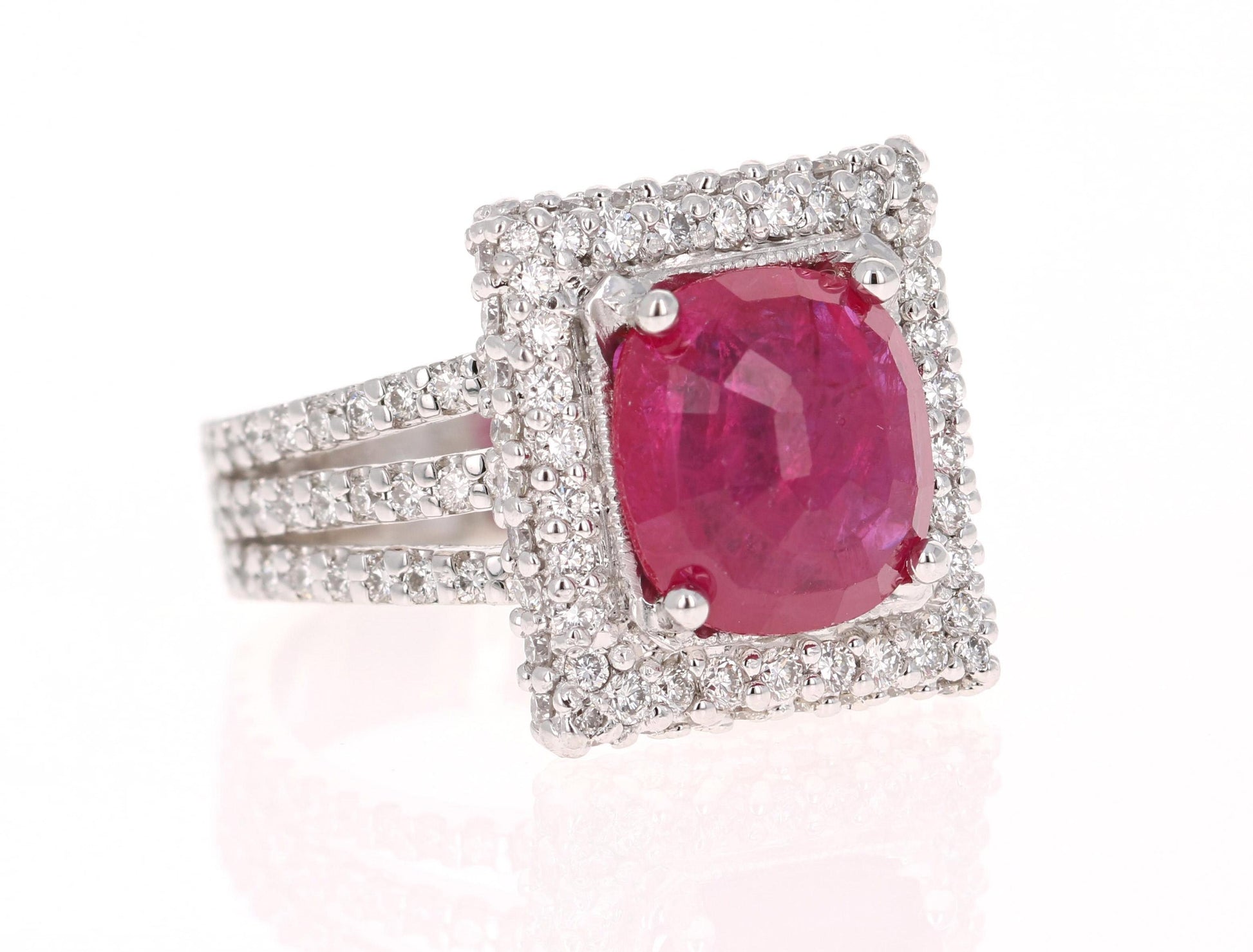 6.64 Carat Ruby Diamond Platinum Cocktail Ring GIA Certified
