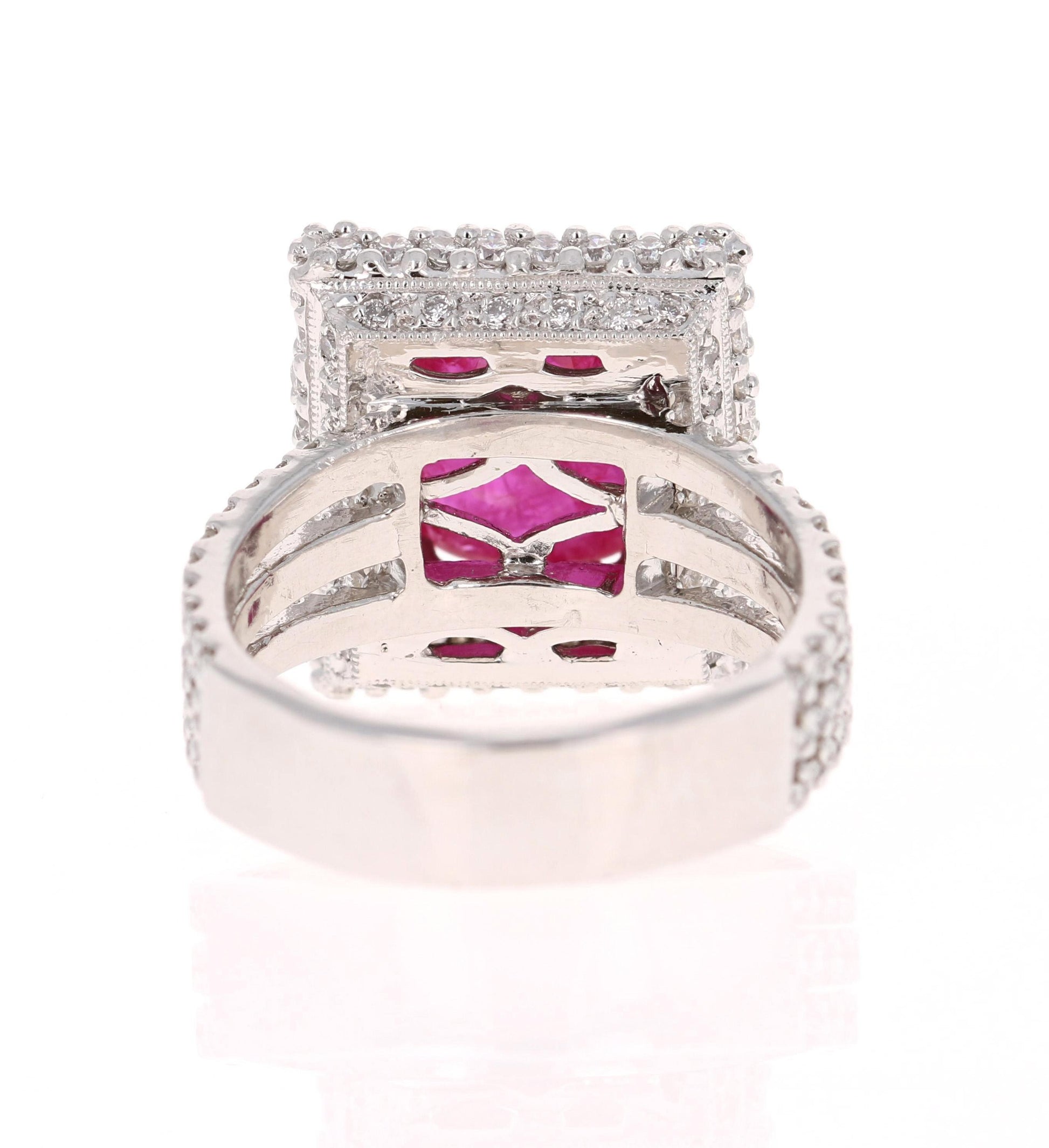 6.64 Carat Ruby Diamond Platinum Cocktail Ring GIA Certified