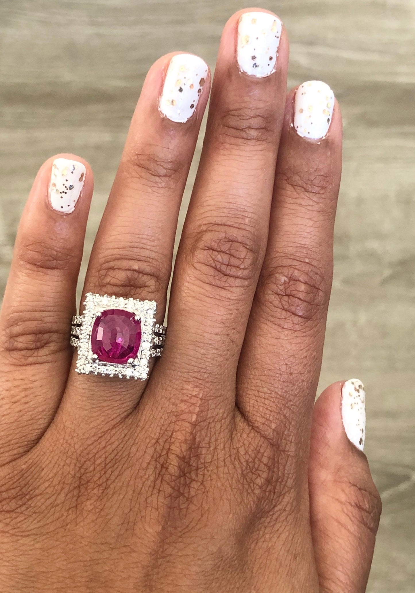 6.64 Carat Ruby Diamond Platinum Cocktail Ring GIA Certified