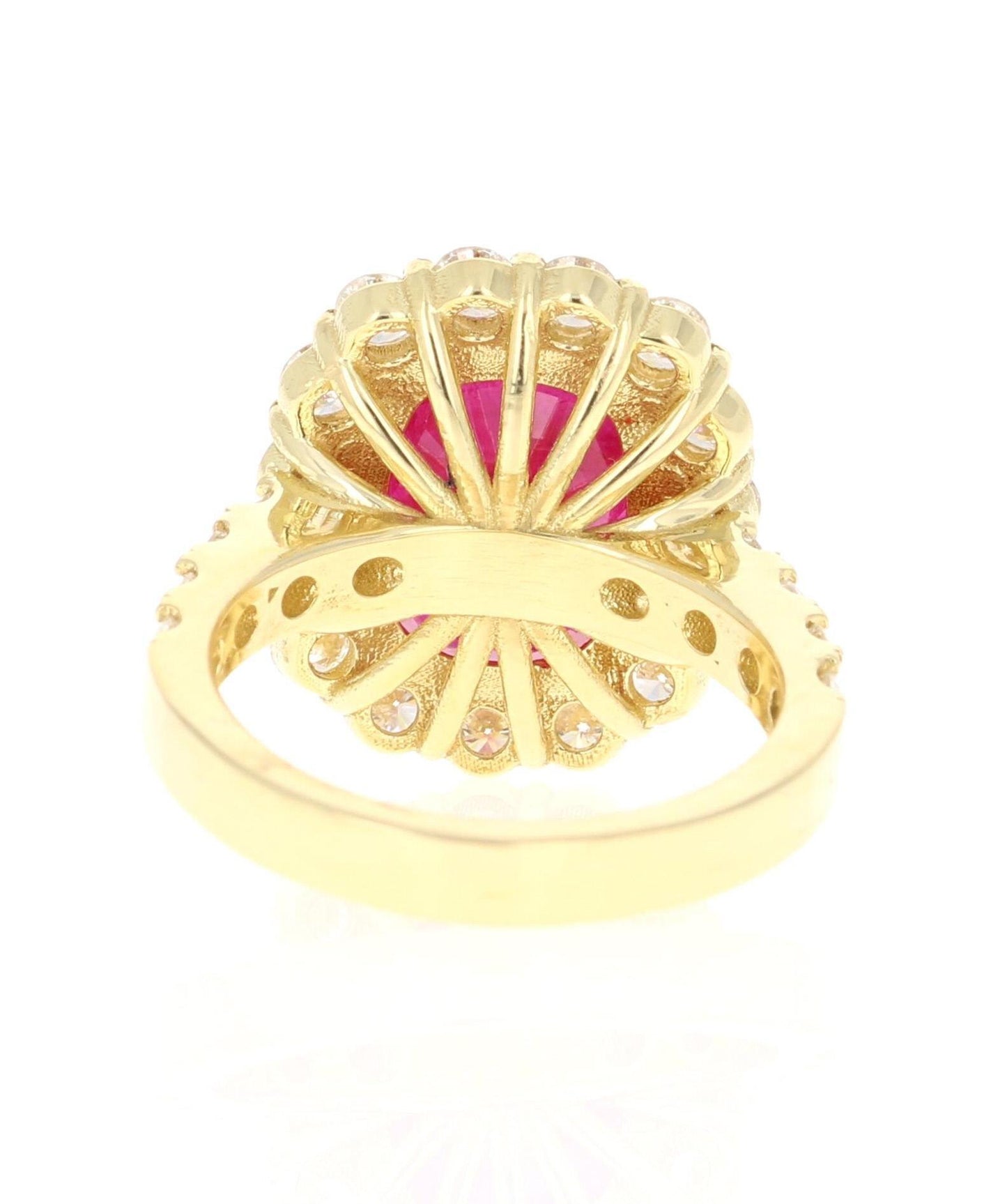 9.33 Carat Ruby Diamond 18 Karat Yellow Gold Engagement Ring