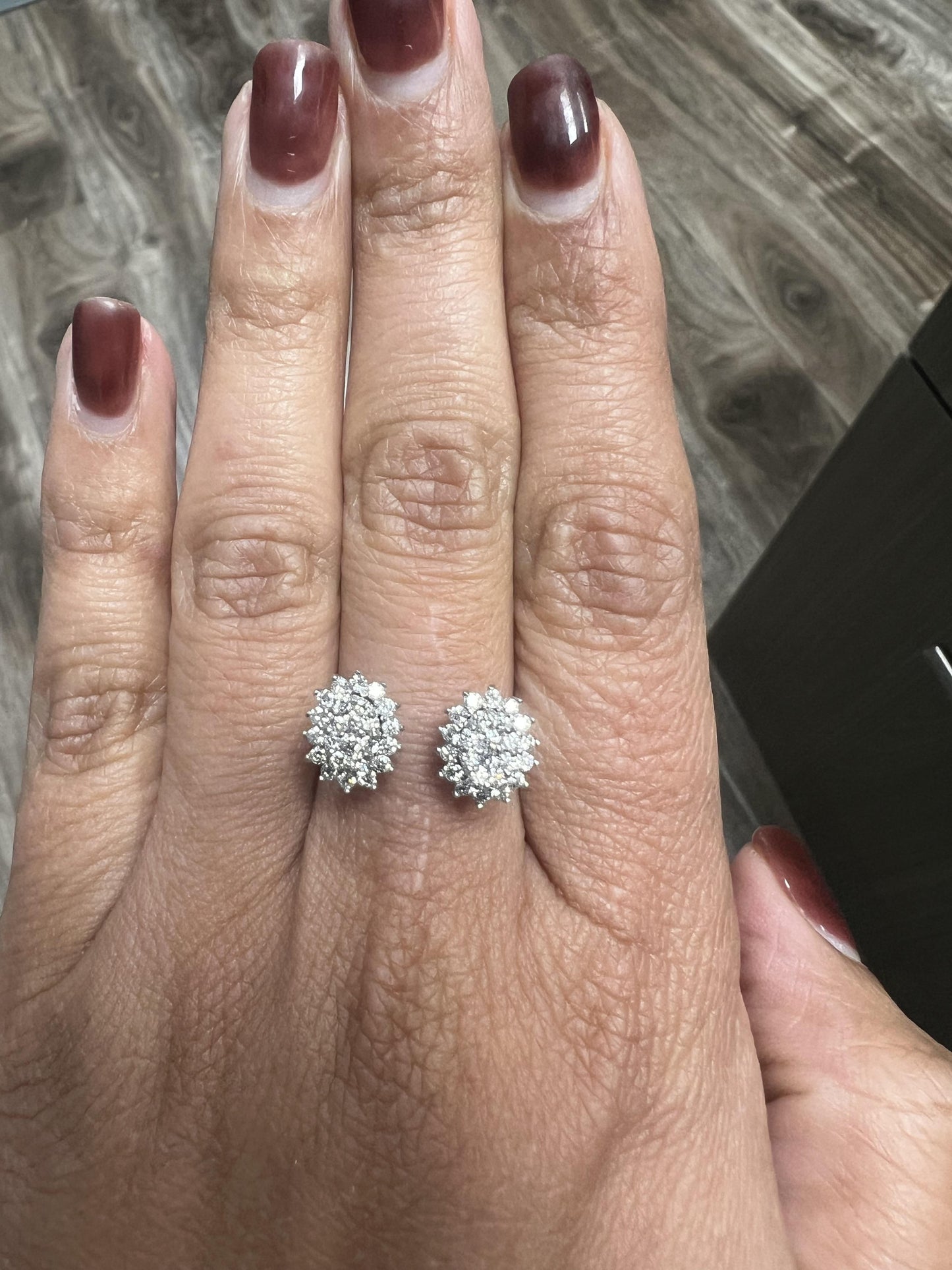 Natural Diamond 0.74 Carat White Gold Cuff Ring