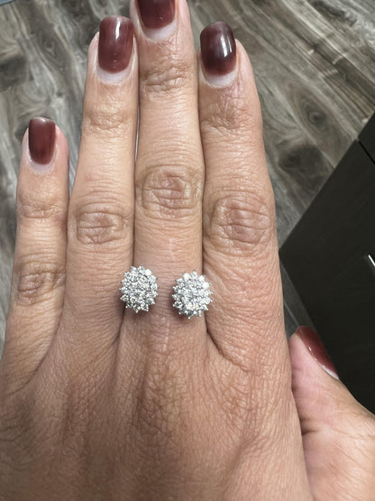 Natural Diamond 0.74 Carat White Gold Cuff Ring
