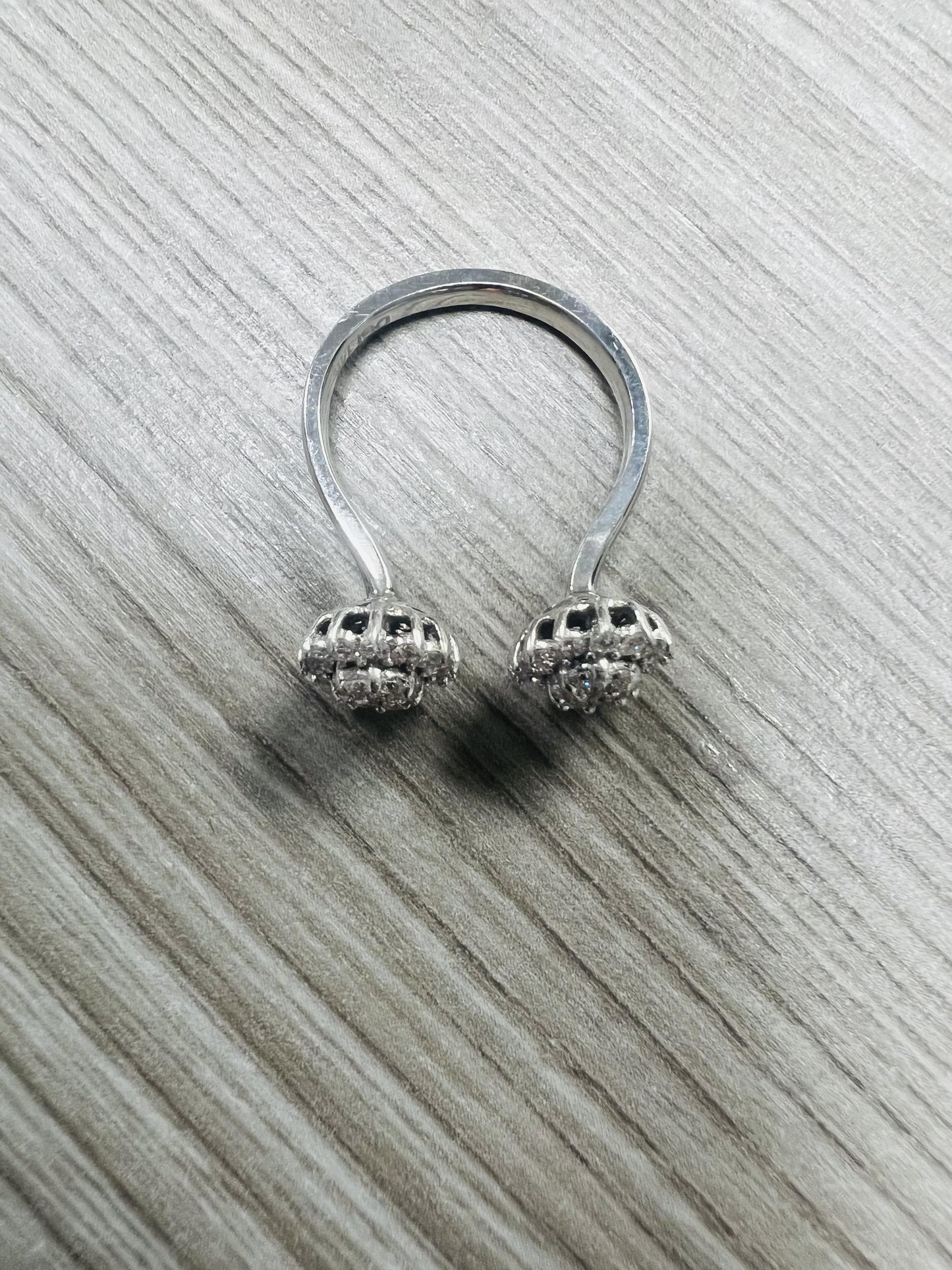 Natural Diamond 0.74 Carat White Gold Cuff Ring