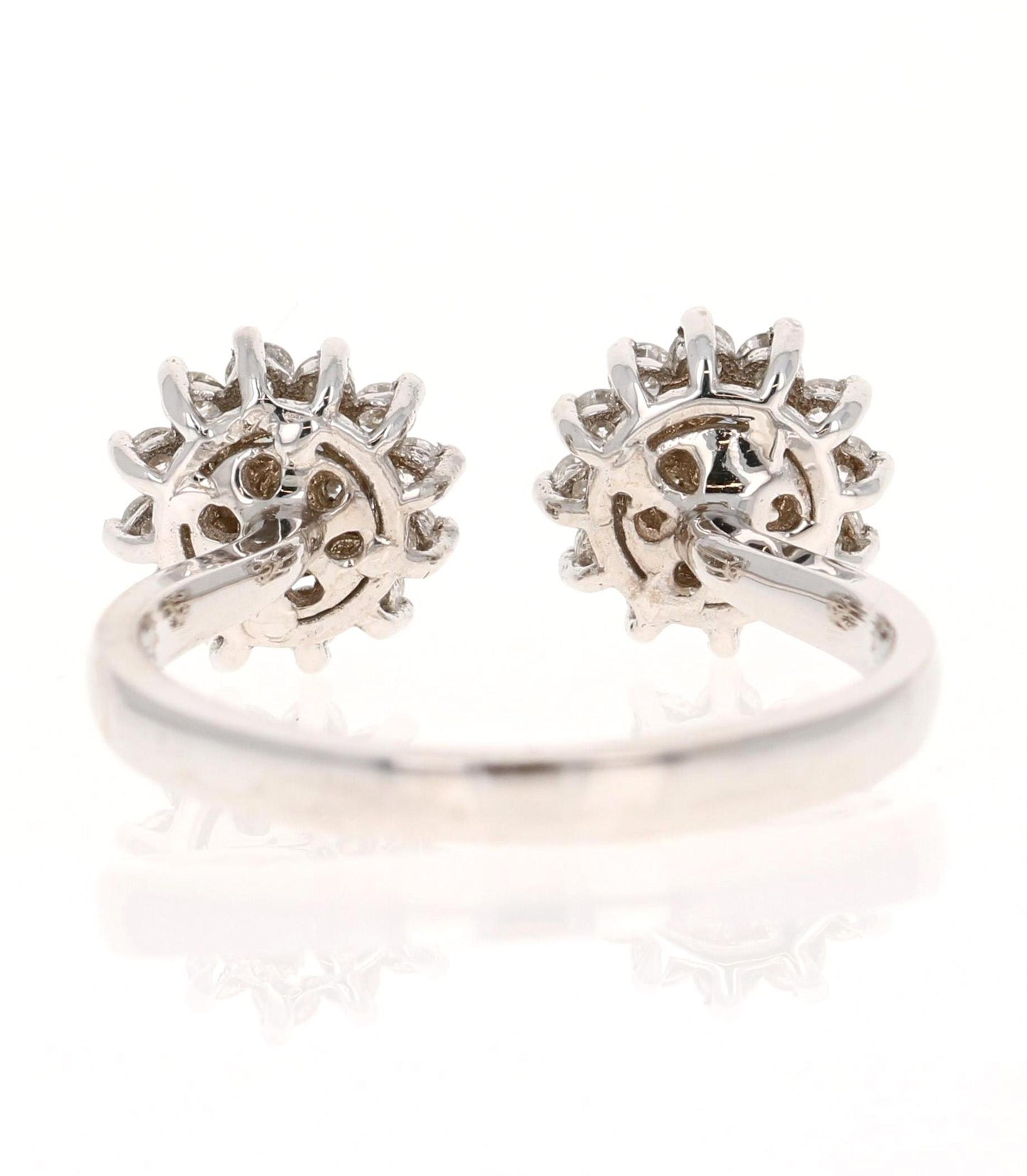 Natural Diamond 0.68 Carat White Gold Cluster Cuff Ring