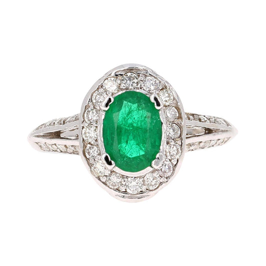 GIA Certified 1.79 Carat Emerald Diamond 18 Karat White Gold Ring