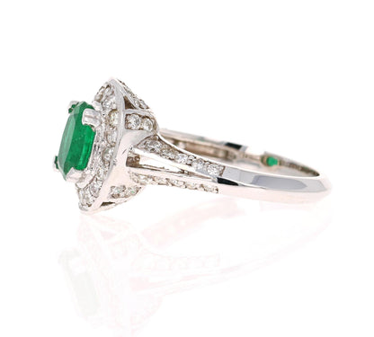 GIA Certified 1.79 Carat Emerald Diamond 18 Karat White Gold Ring