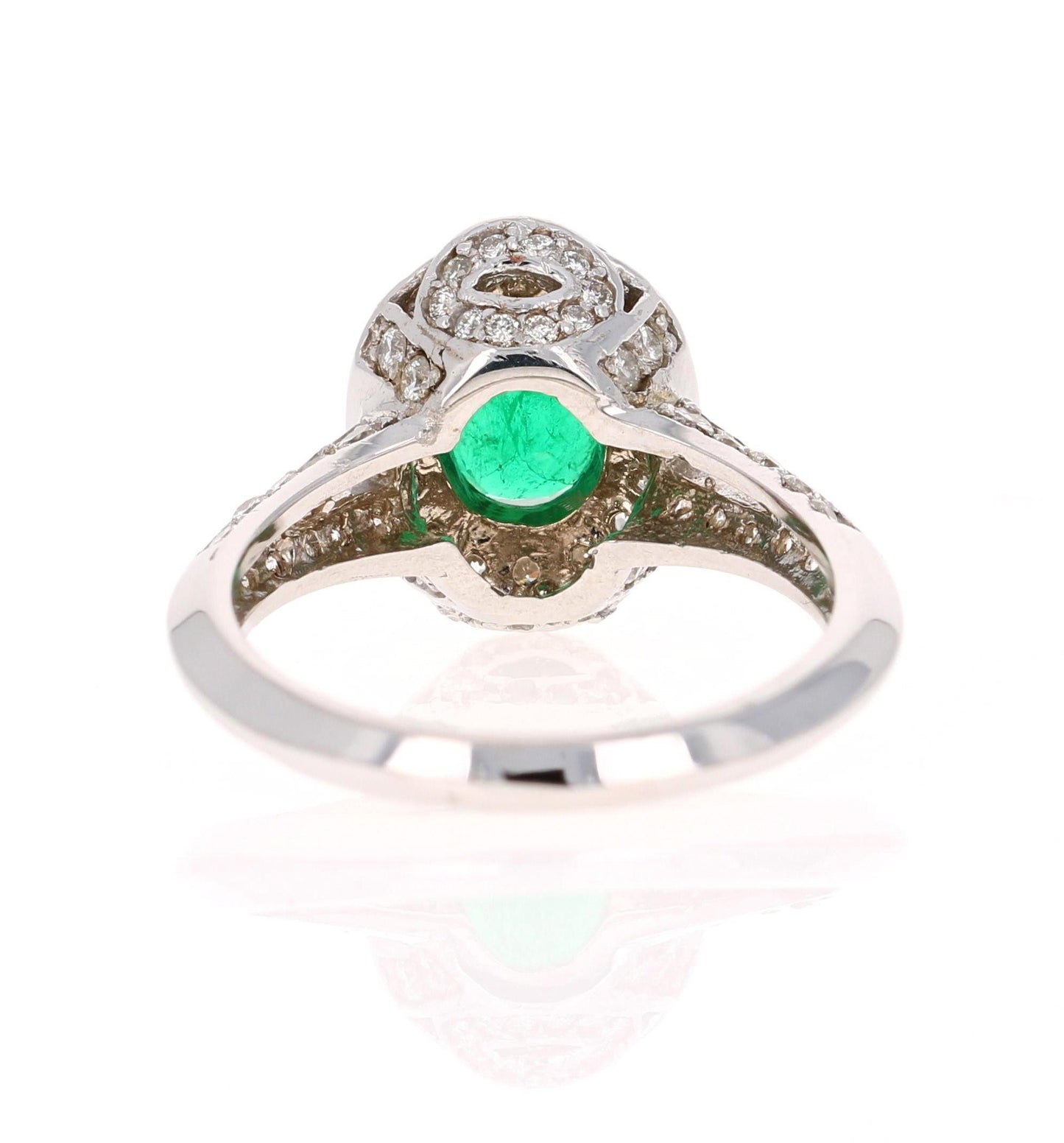 GIA Certified 1.79 Carat Emerald Diamond 18 Karat White Gold Ring