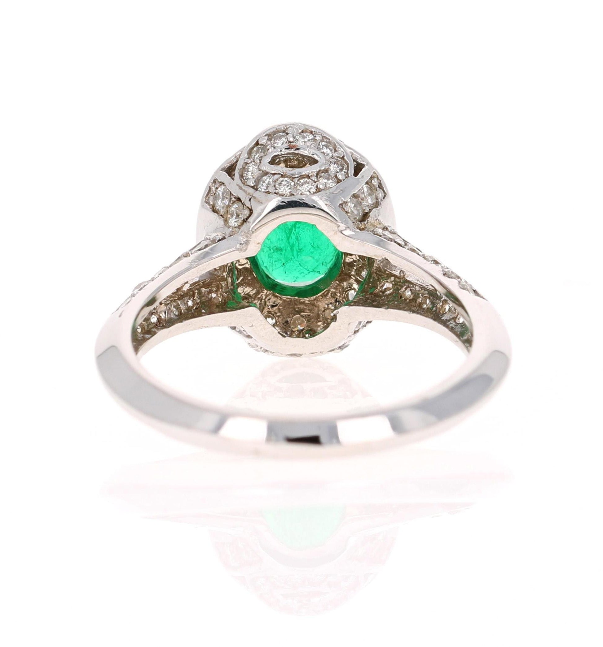 GIA Certified 1.79 Carat Emerald Diamond 18 Karat White Gold Ring