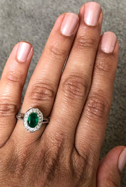 GIA Certified 1.79 Carat Emerald Diamond 18 Karat White Gold Ring