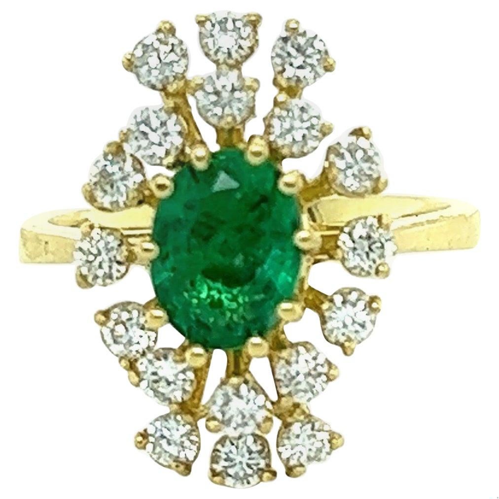 GIA Certified 1.87 Carat Natural Emerald Diamond Yellow Gold Ring