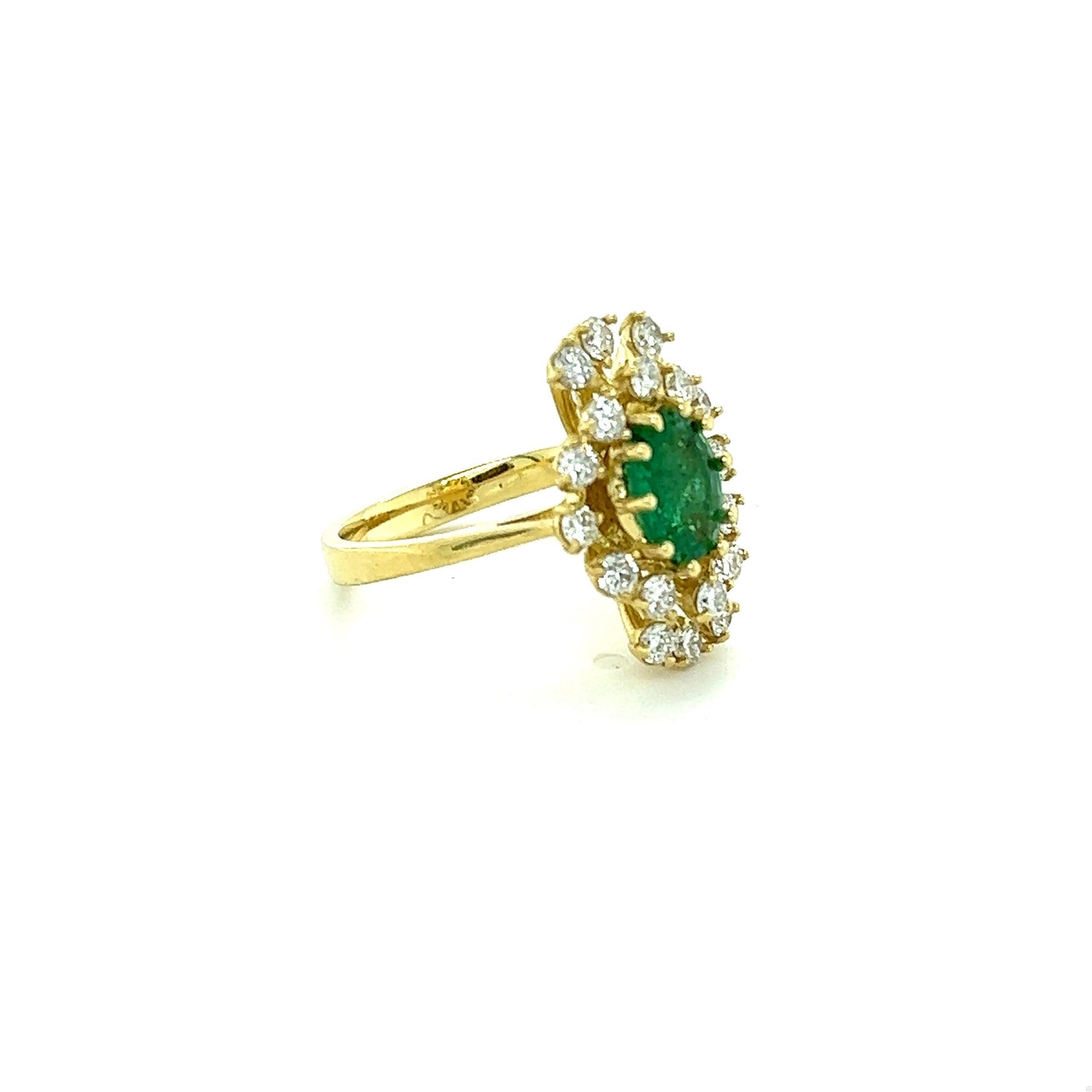 GIA Certified 1.87 Carat Natural Emerald Diamond Yellow Gold Ring