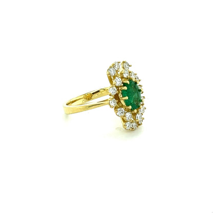 GIA Certified 1.87 Carat Natural Emerald Diamond Yellow Gold Ring