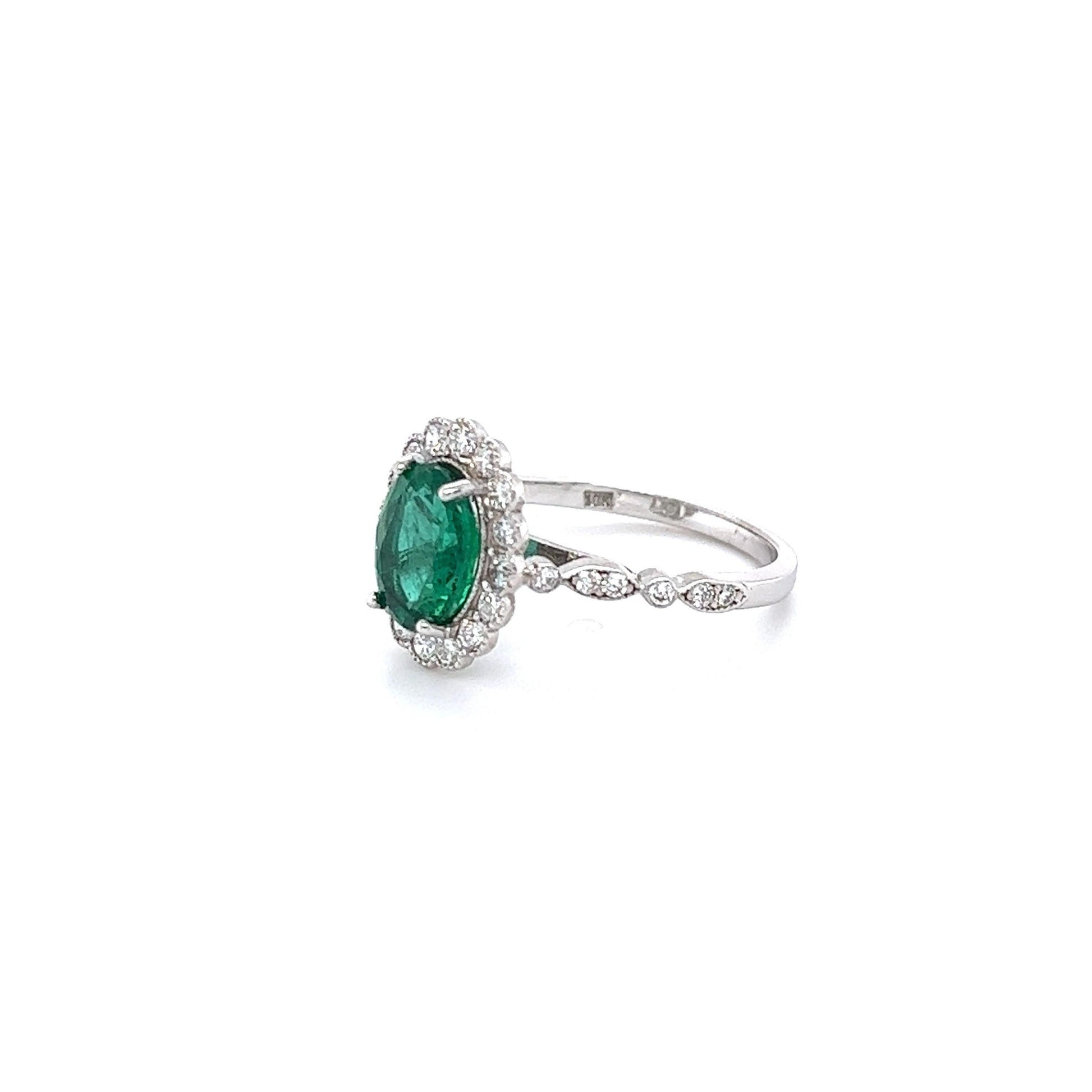 GIA Certified 2.22 Carat Natural Emerald Diamond White Gold Engagement Ring