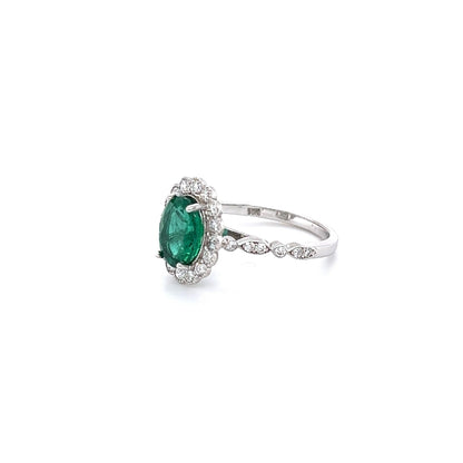 GIA Certified 2.22 Carat Natural Emerald Diamond White Gold Engagement Ring
