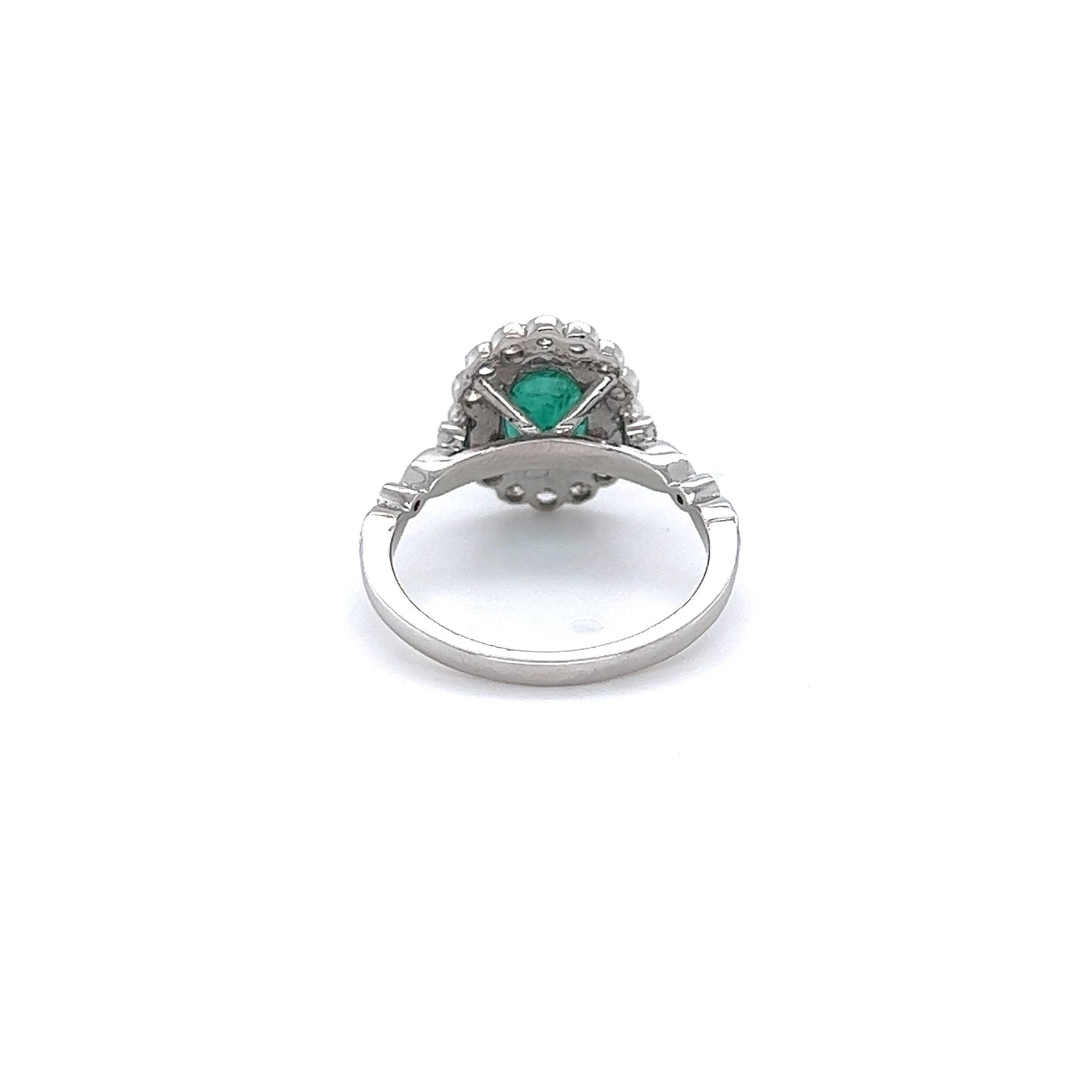 GIA Certified 2.22 Carat Natural Emerald Diamond White Gold Engagement Ring