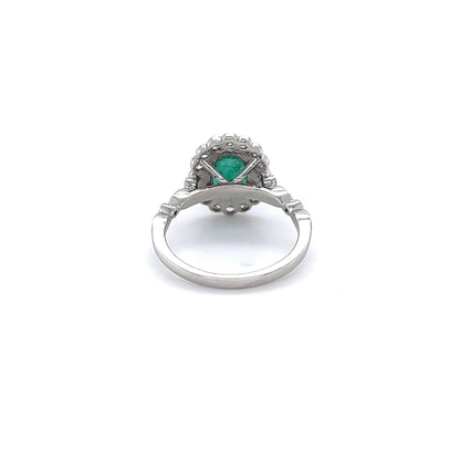 GIA Certified 2.22 Carat Natural Emerald Diamond White Gold Engagement Ring