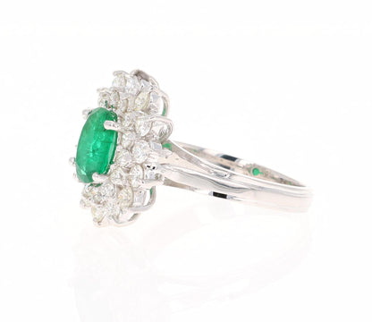 GIA Certified 2.29 Carat Emerald Diamond 18 Karat White Gold Engagement Ring