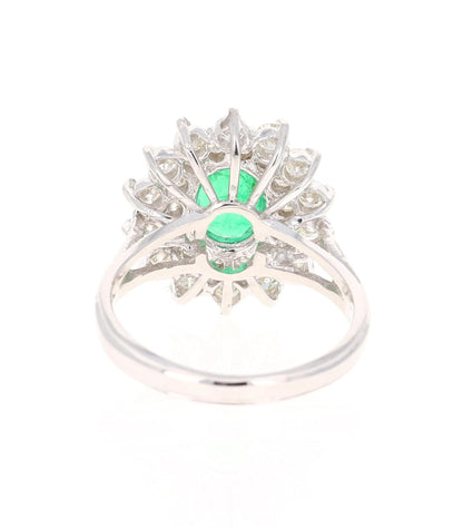GIA Certified 2.29 Carat Emerald Diamond 18 Karat White Gold Engagement Ring