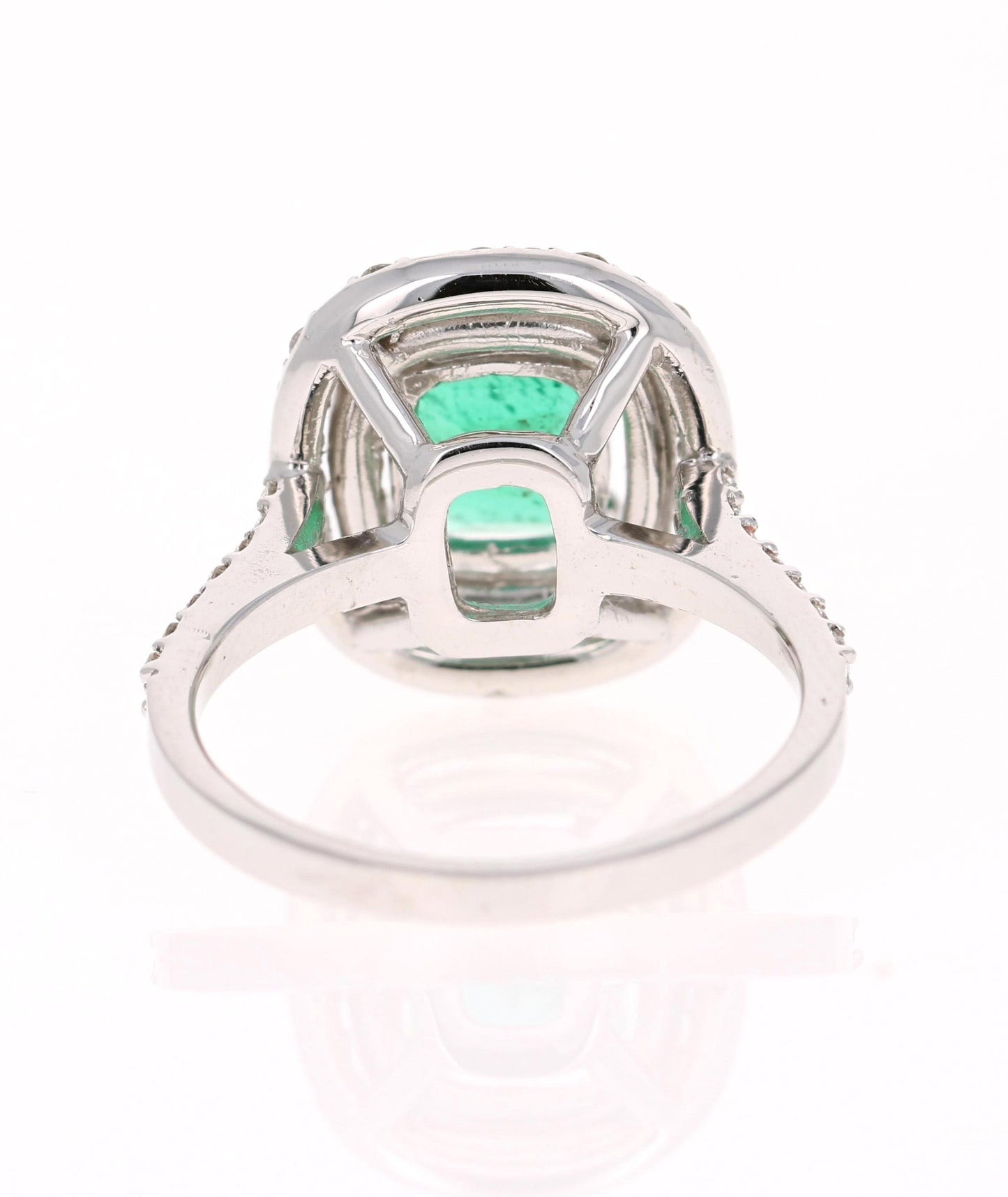 GIA Certified 2.37 Carat Emerald Diamond 18 Karat White Gold Engagement Ring