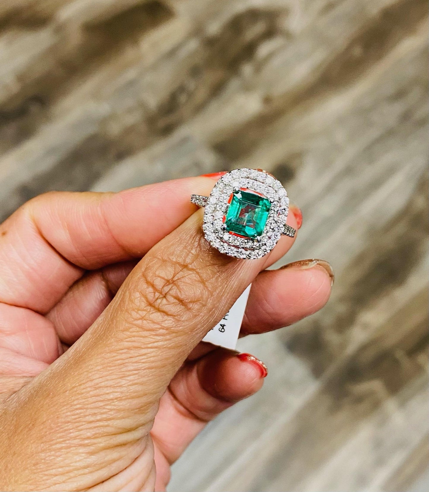 GIA Certified 2.37 Carat Emerald Diamond 18 Karat White Gold Engagement Ring