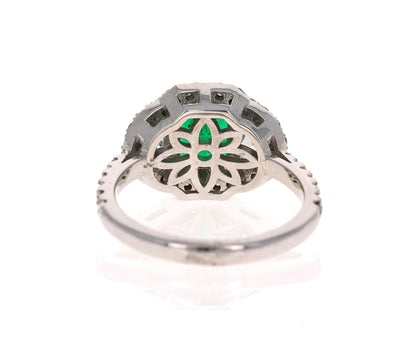GIA Certified 2.42 Carat Emerald Diamond 18 Karat White Gold Three-Stone Ring