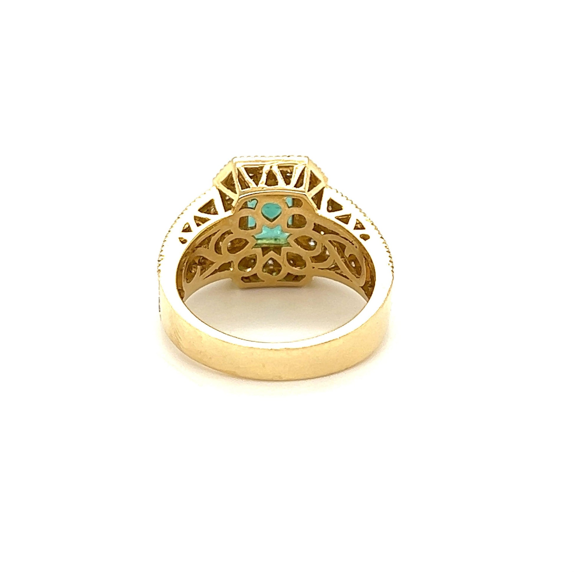 GIA Certified 2.44 Carat Emerald Diamond 14 Karat Yellow Gold Ring