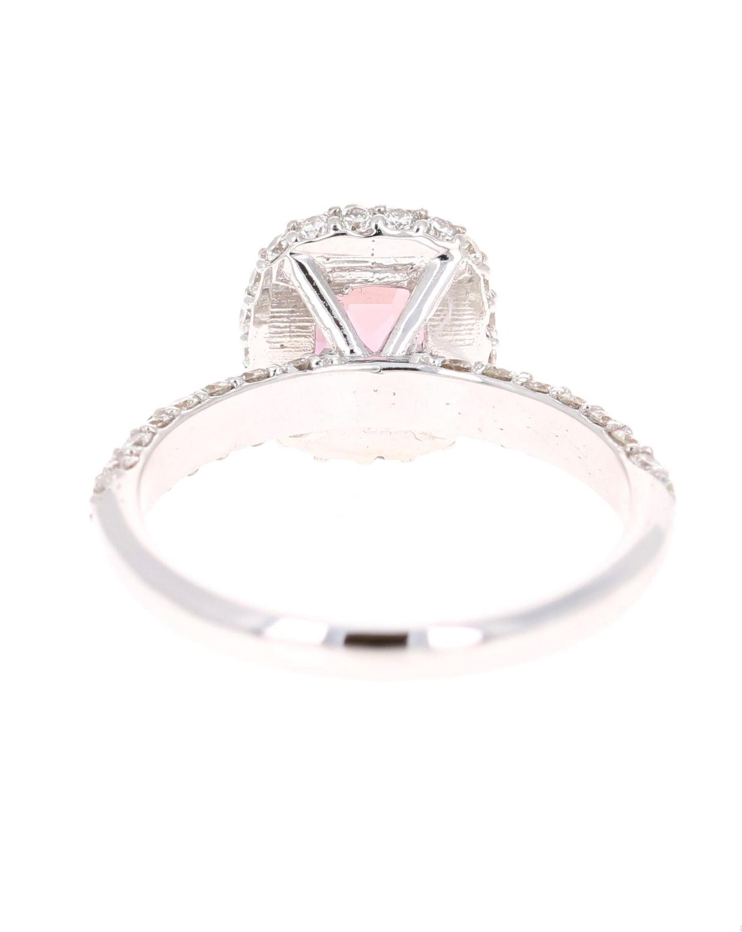 GIA Certified 2.44 Carat Pink Sapphire Diamond White Gold Engagement Ring