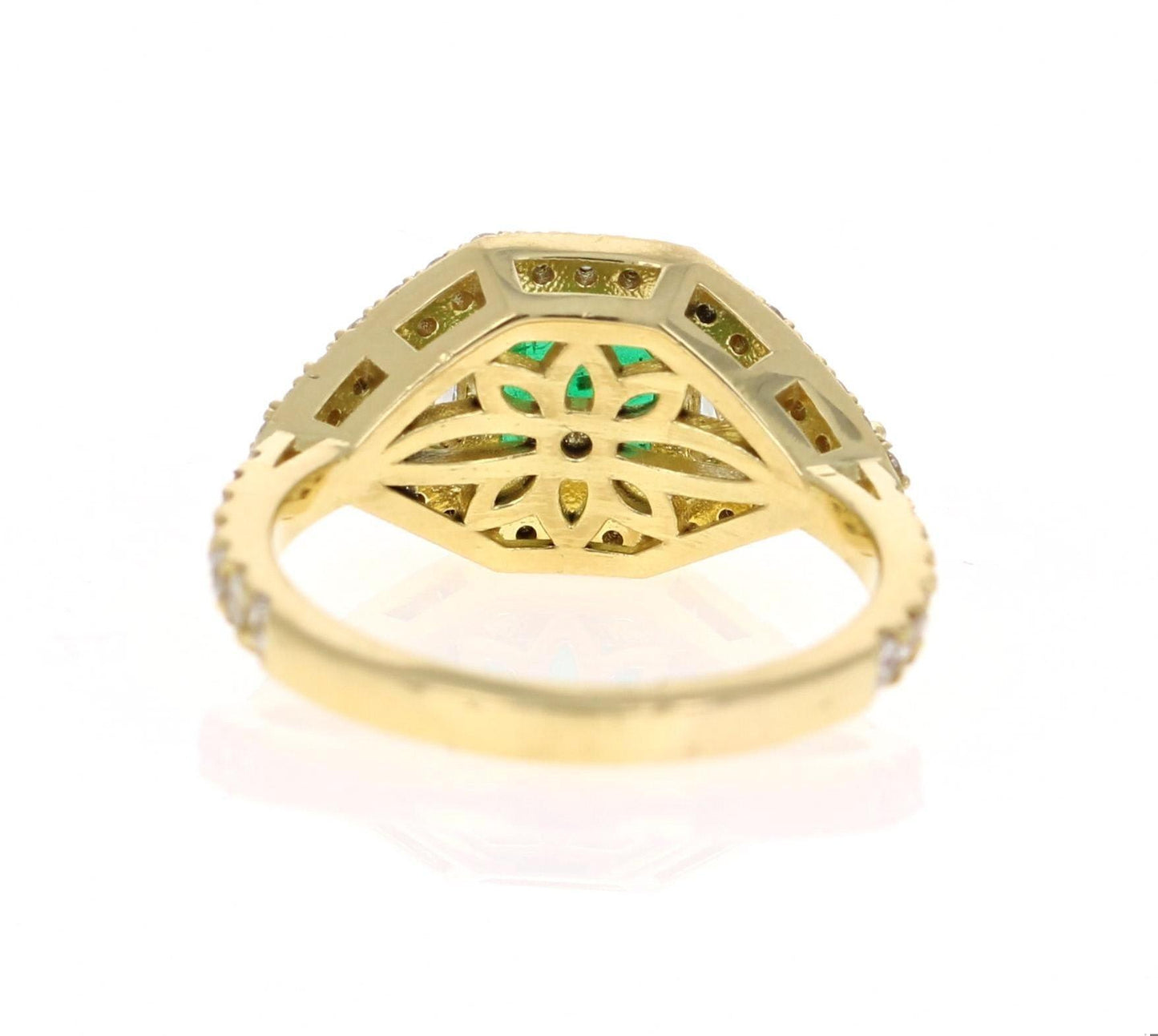 GIA Certified 2.50 Carat Emerald Diamond 18 Karat Yellow Gold Bridal Ring