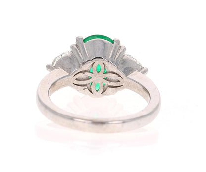 GIA Certified 2.53 Carat Emerald Diamond 18 Karat White Gold 3-Stone Ring