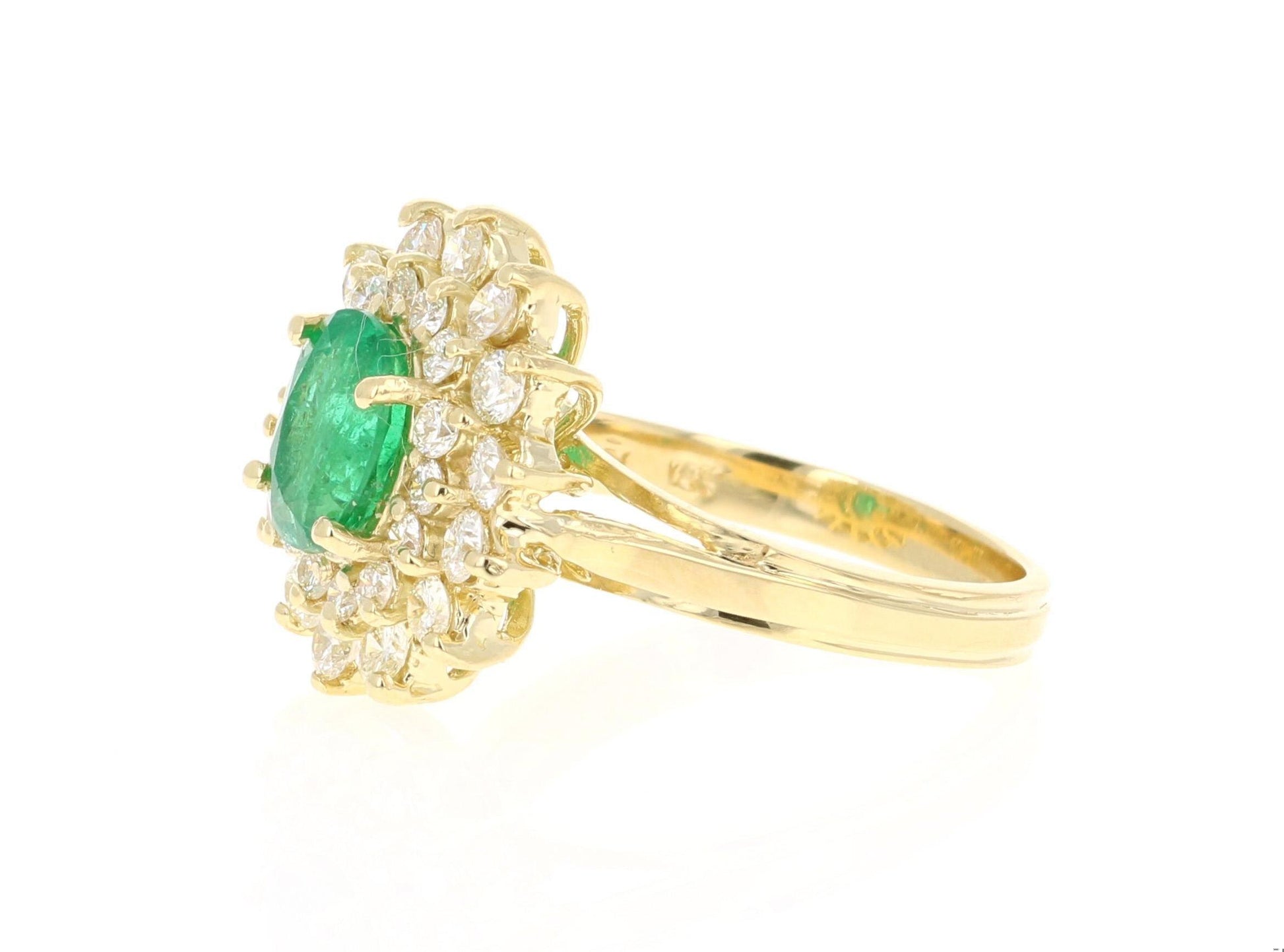 GIA Certified 2.54 Carat Emerald Diamond 18 Karat Yellow Gold Engagement Ring