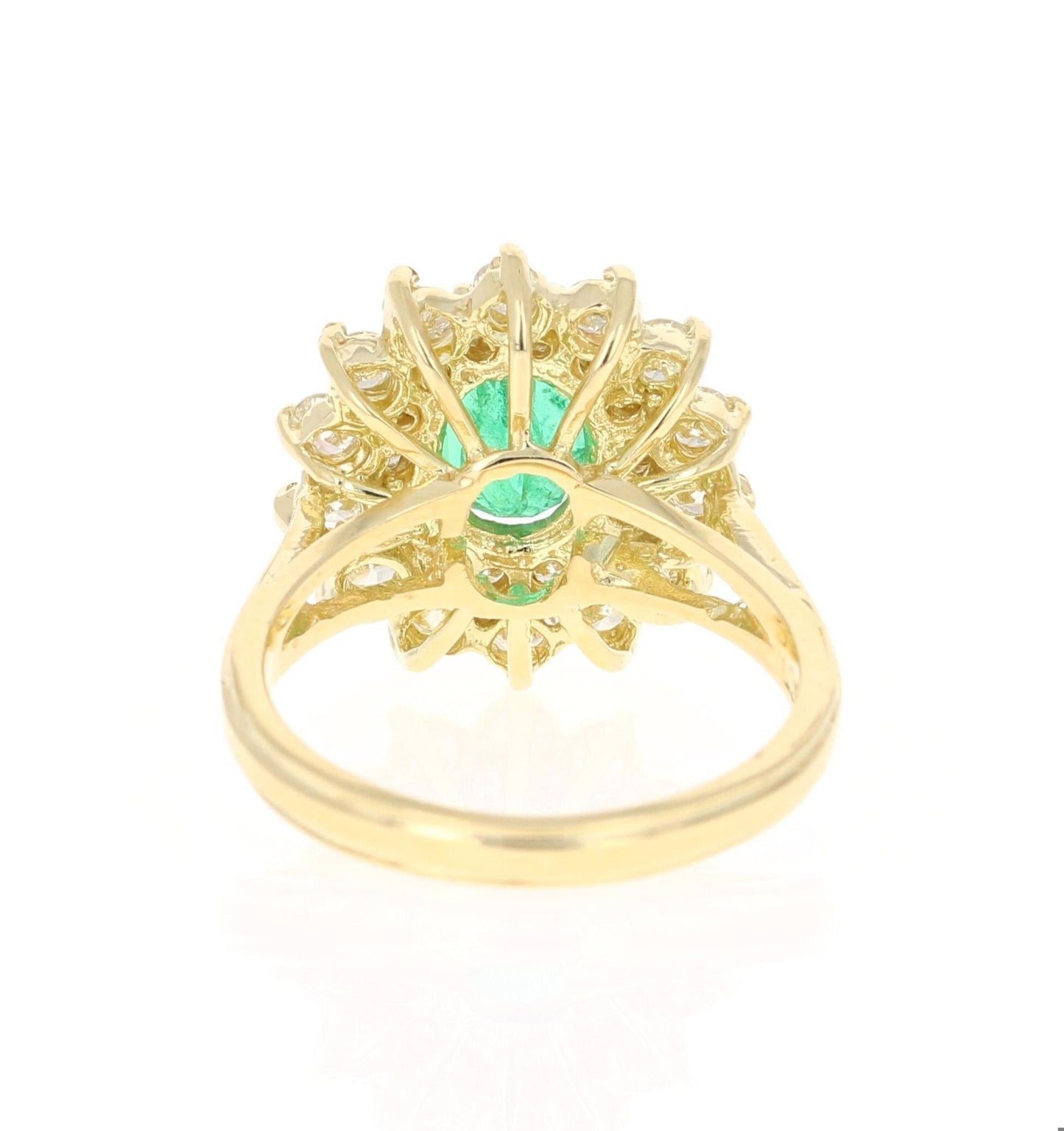 GIA Certified 2.54 Carat Emerald Diamond 18 Karat Yellow Gold Engagement Ring