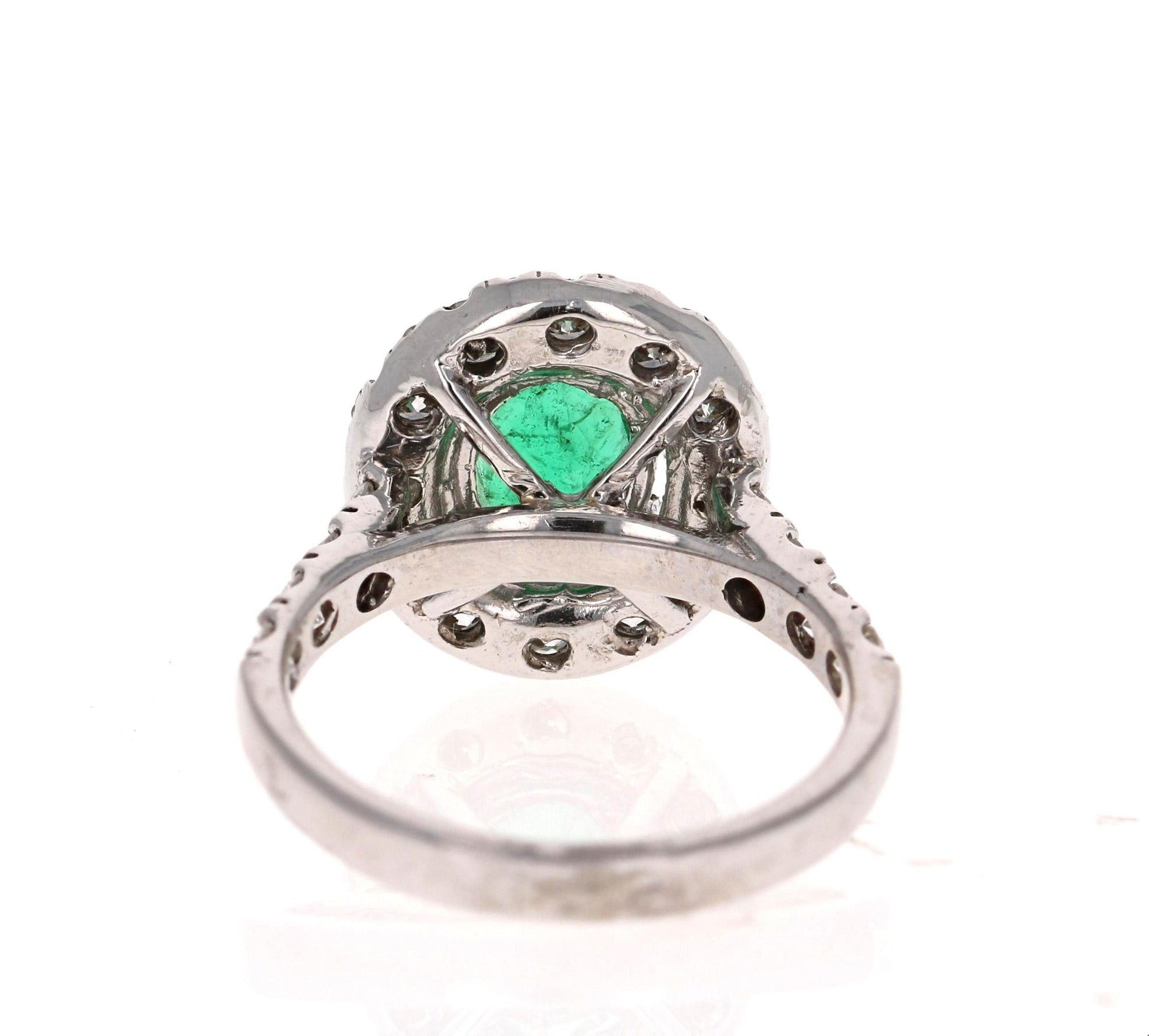 GIA Certified 2.66 Carat Emerald Diamond 14 Karat White Gold Engagement Ring