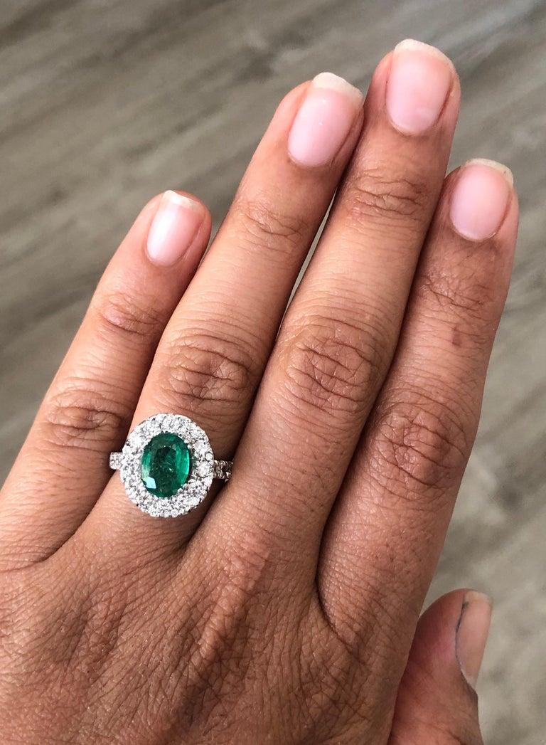 GIA Certified 2.66 Carat Emerald Diamond 14 Karat White Gold Engagement Ring