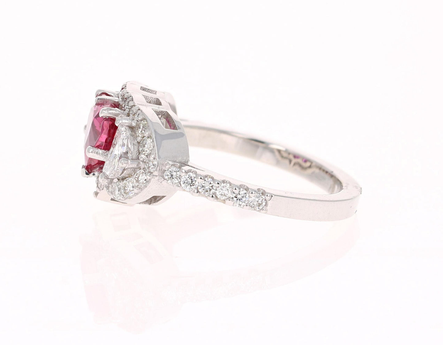 GIA Certified 2.80 Carat Heart Cut Ruby Diamond 18 Karat White Gold Ring