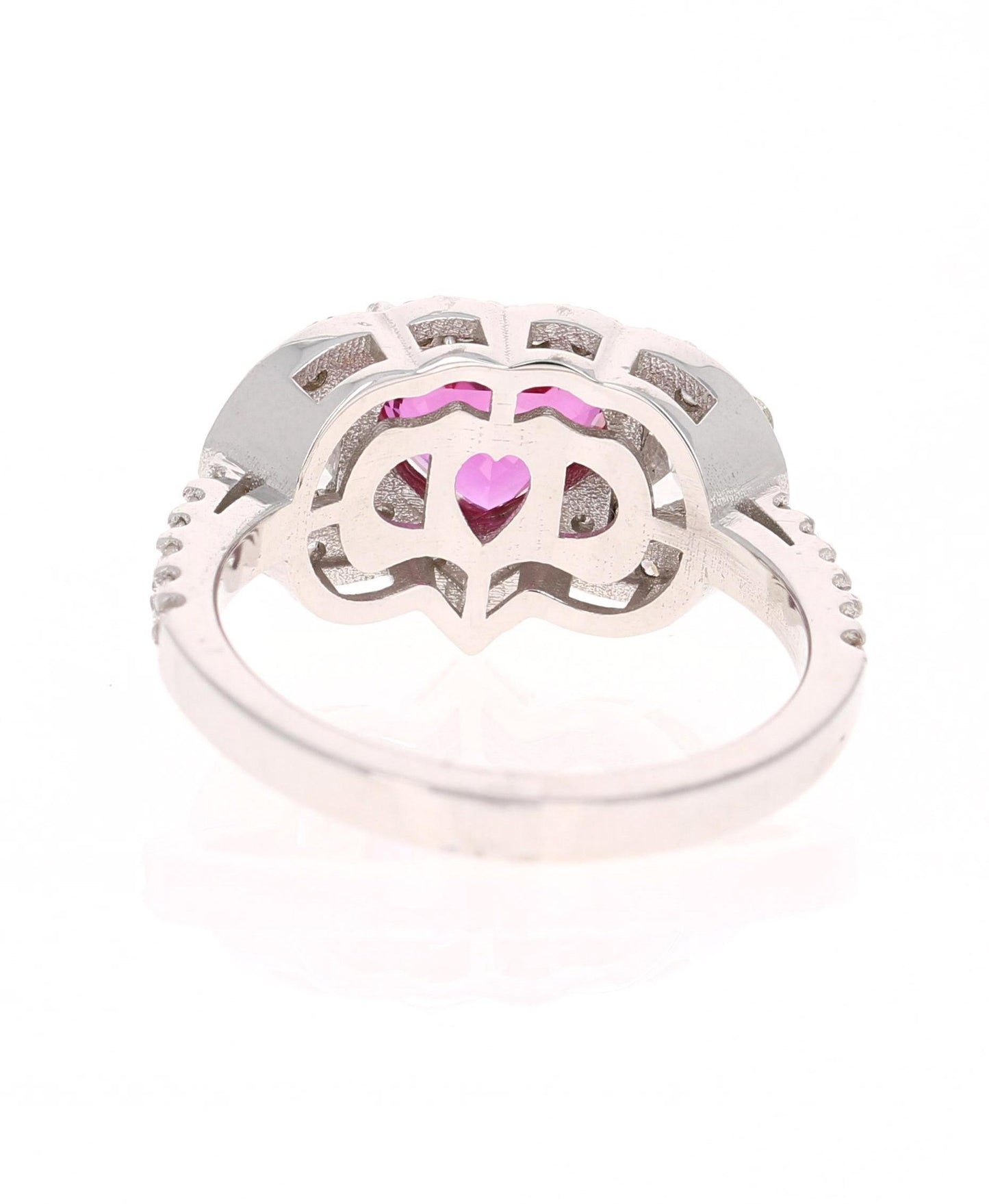 GIA Certified 2.80 Carat Heart Cut Ruby Diamond 18 Karat White Gold Ring