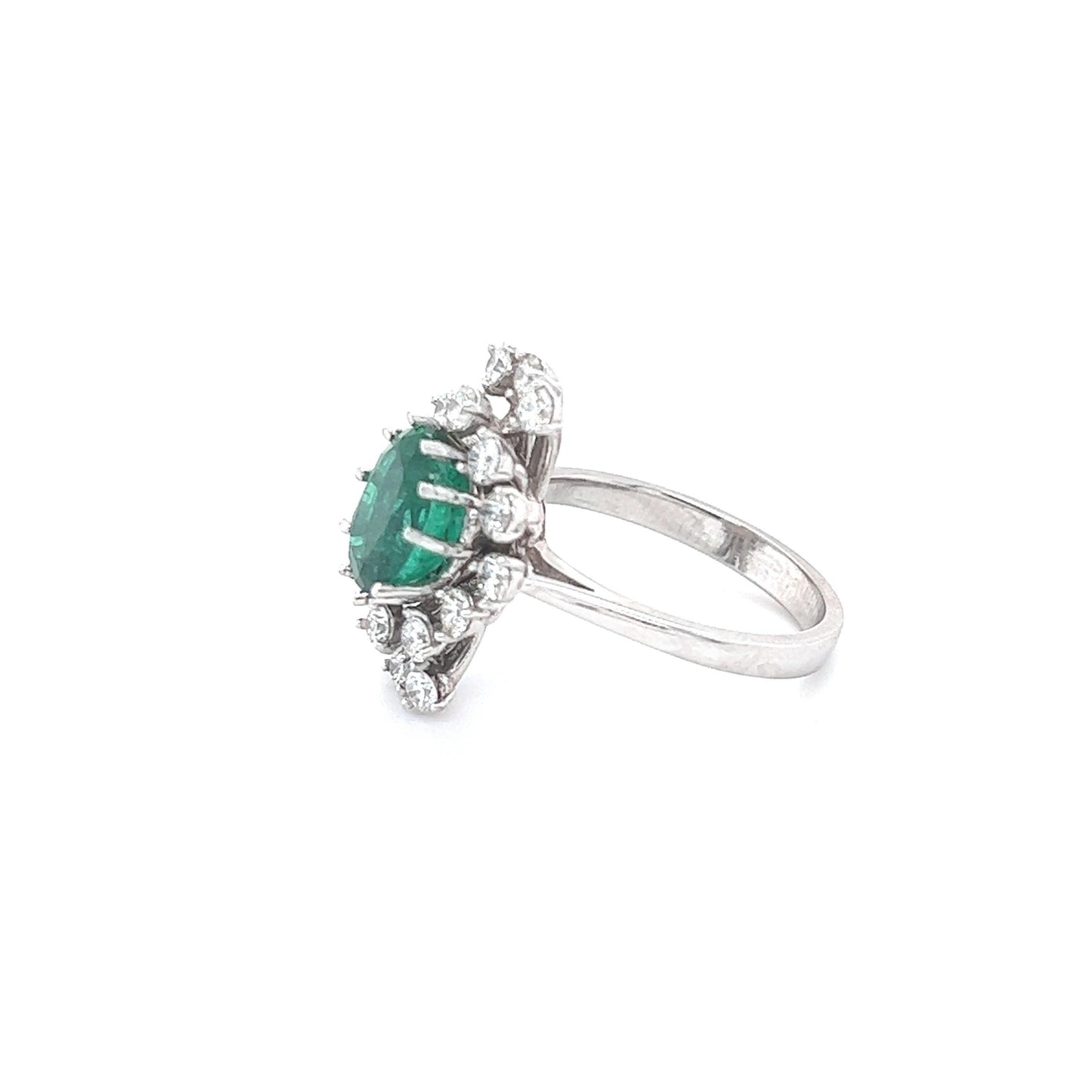 GIA Certified 2.92 Carat Natural Emerald Diamond White Gold Ring