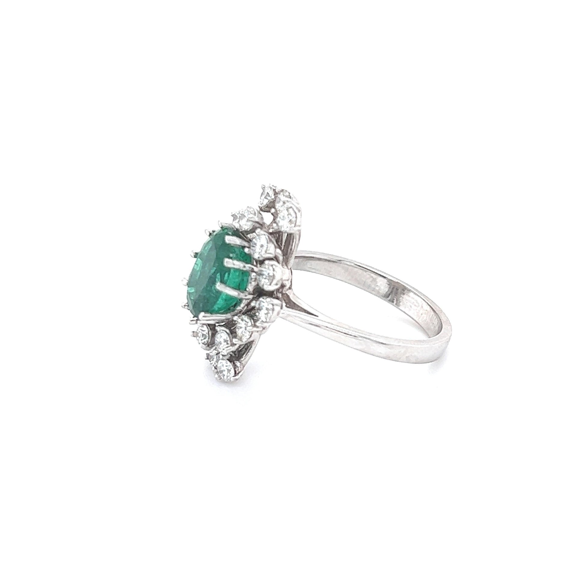 GIA Certified 2.92 Carat Natural Emerald Diamond White Gold Ring