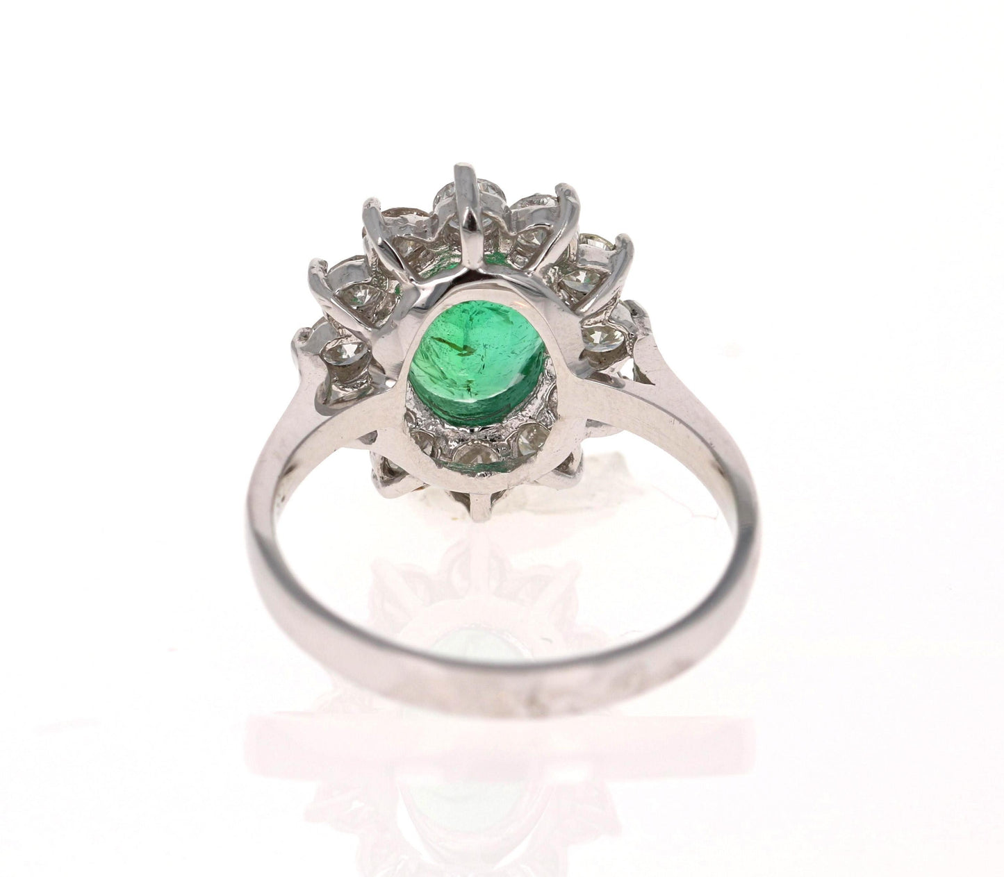 GIA Certified 2.99 Carat Emerald Diamond 18 Karat White Gold Engagement Ring