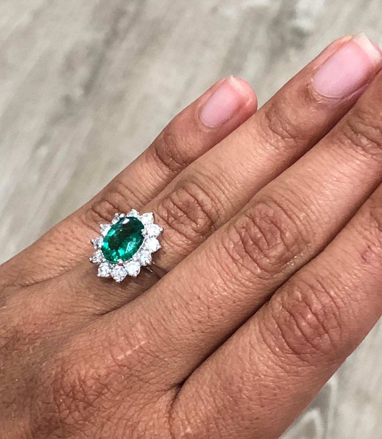 GIA Certified 2.99 Carat Emerald Diamond 18 Karat White Gold Engagement Ring